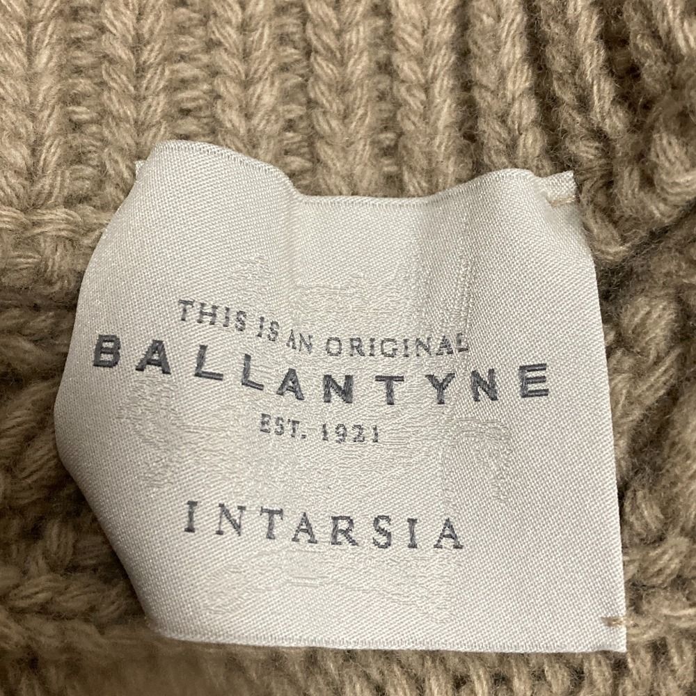  ンタイン ウール ケーブルニット ポンチョ サイズ42 グレージュ レディース 古着 ポンチョ ケープコート ジャケット アウター