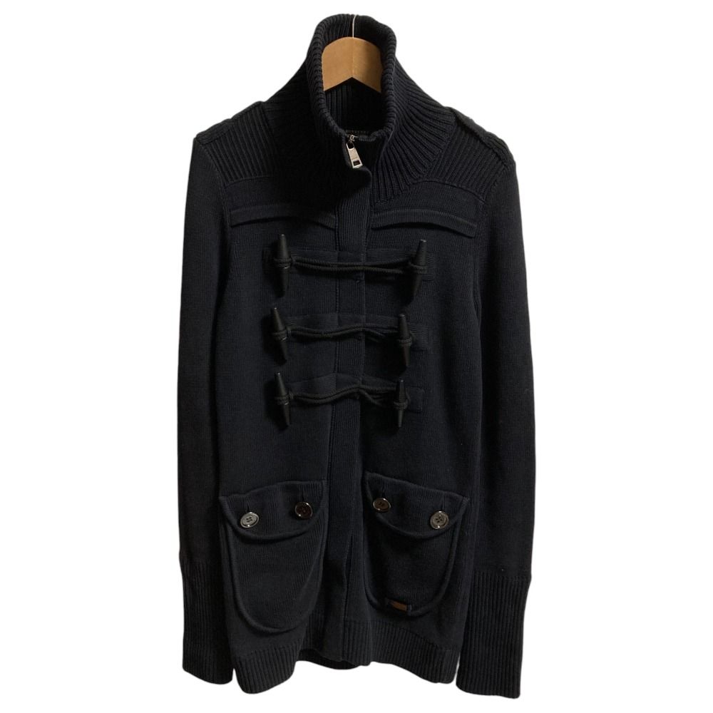 バーバリー ニットダッフル ジャケット サイズ1 ネイビー レディース 古着