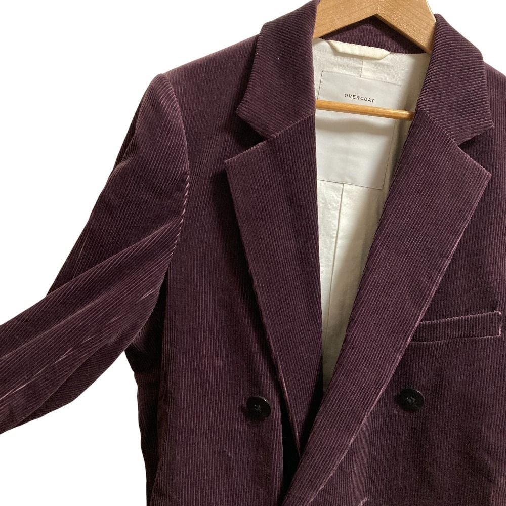 オーバーコート Corduroy Double Breasted Jacket テーラードジャケット F 23 J 021-DWCD サイズ00 ワインレッド メンズ レディース 古着