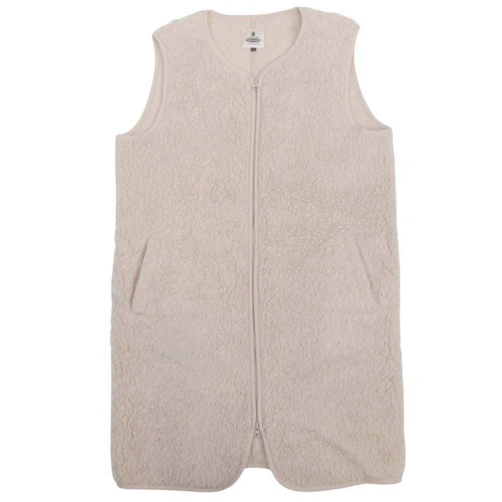 COLD BREAKER コールドブレーカー ボア フリース ロングベスト ジャケット ジップアップ ウール L ベージュ レディース 古着