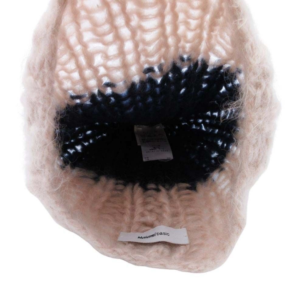 美品 Maiami basic マイアミベーシック モヘヤ ポンポン ニット帽