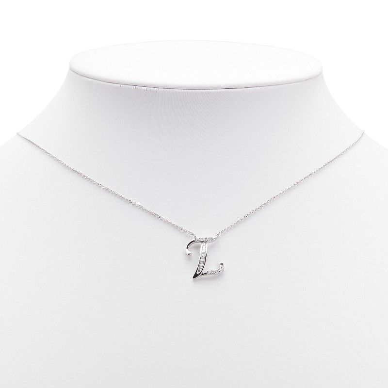 Z アルファベット イニシャル K18WG ホワイトゴールド レディース【1