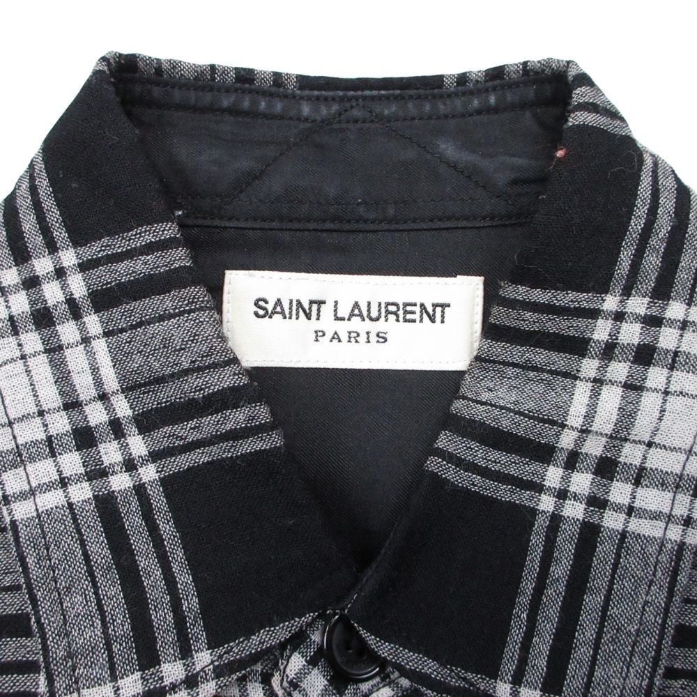 美品 16ss エディ期 SAINT LAURENT サンローラン チェック柄 長袖