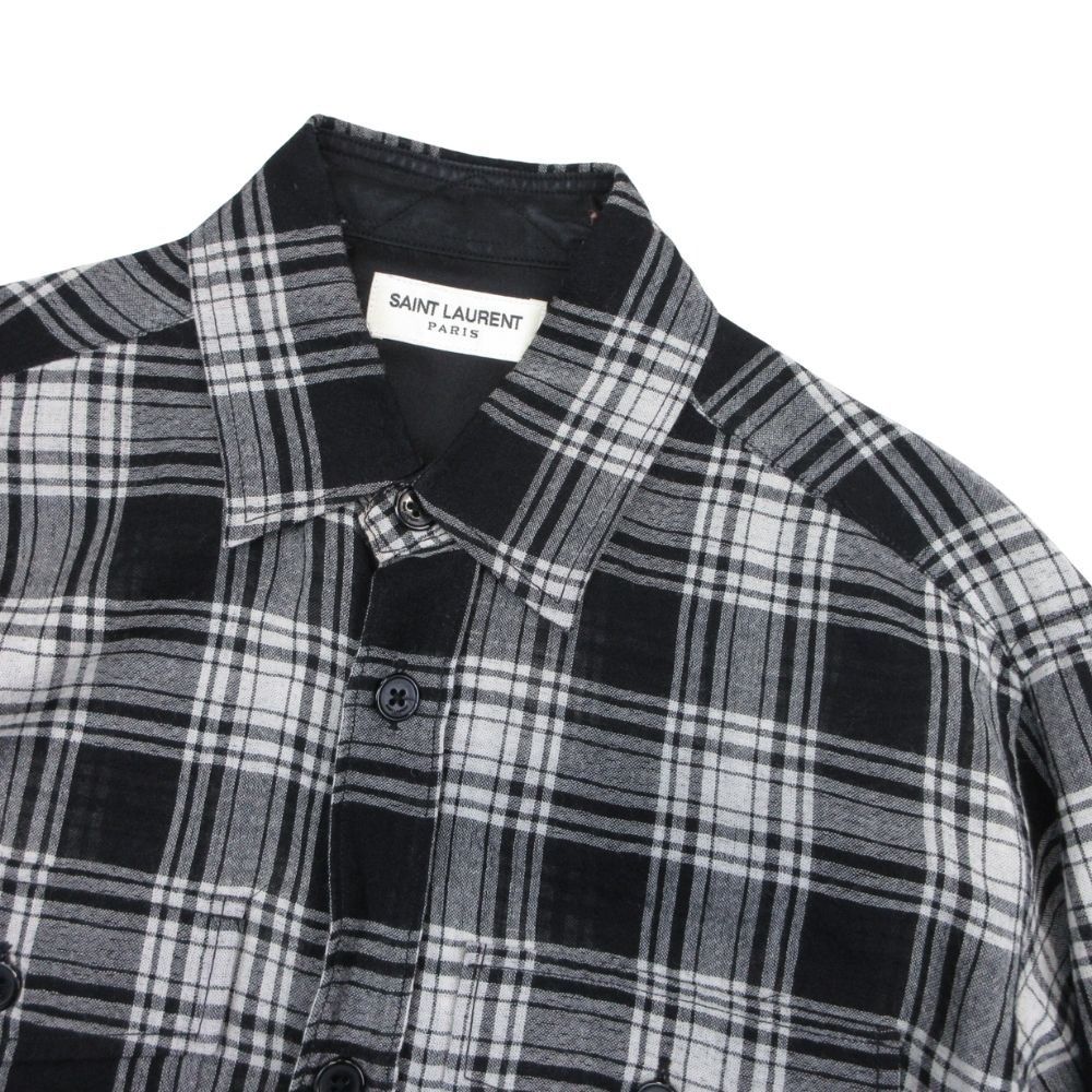 美品 16ss エディ期 SAINT LAURENT サンローラン チェック柄 長袖