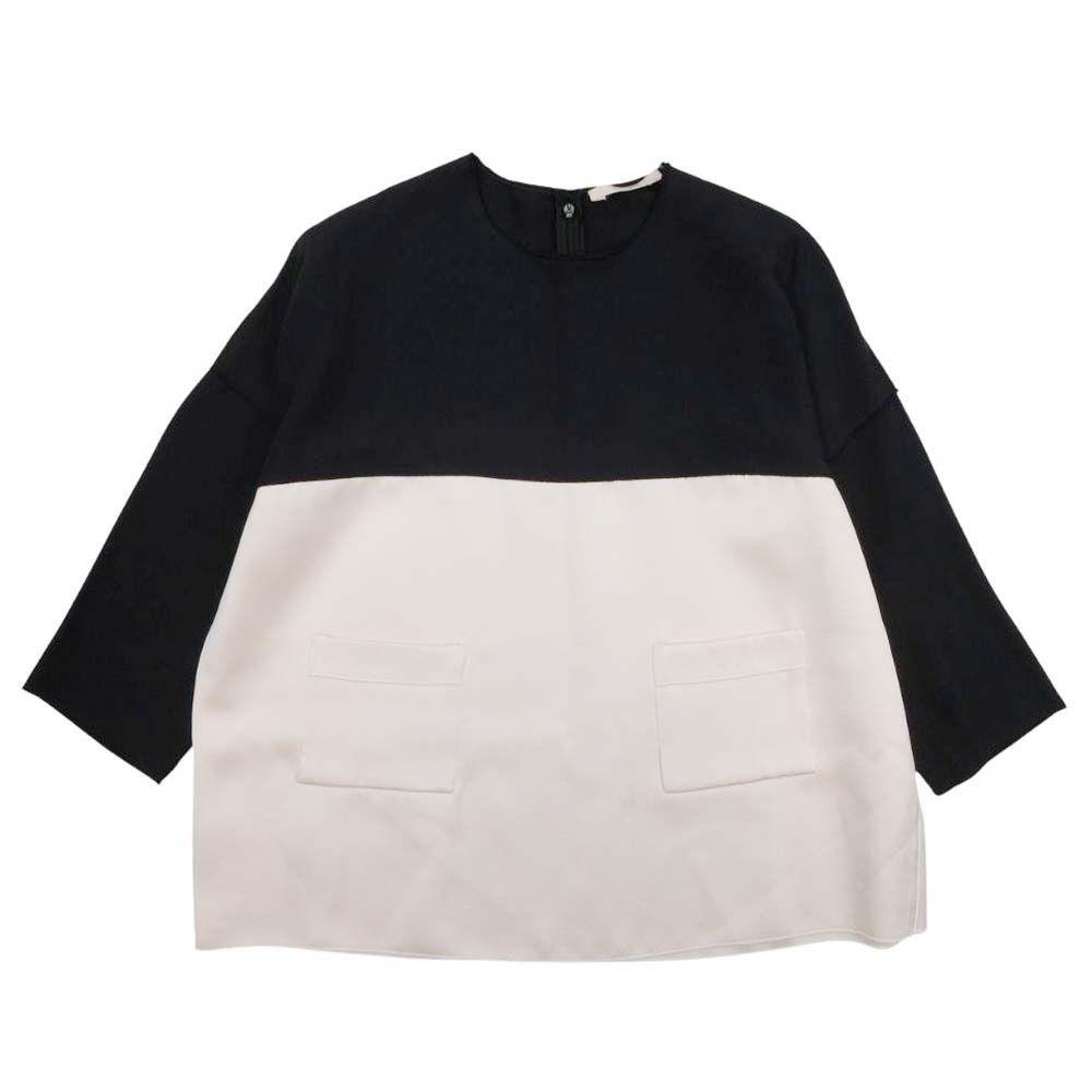 美品 フィービー期 CELINE セリーヌ 七分袖 バイカラー シルク プル