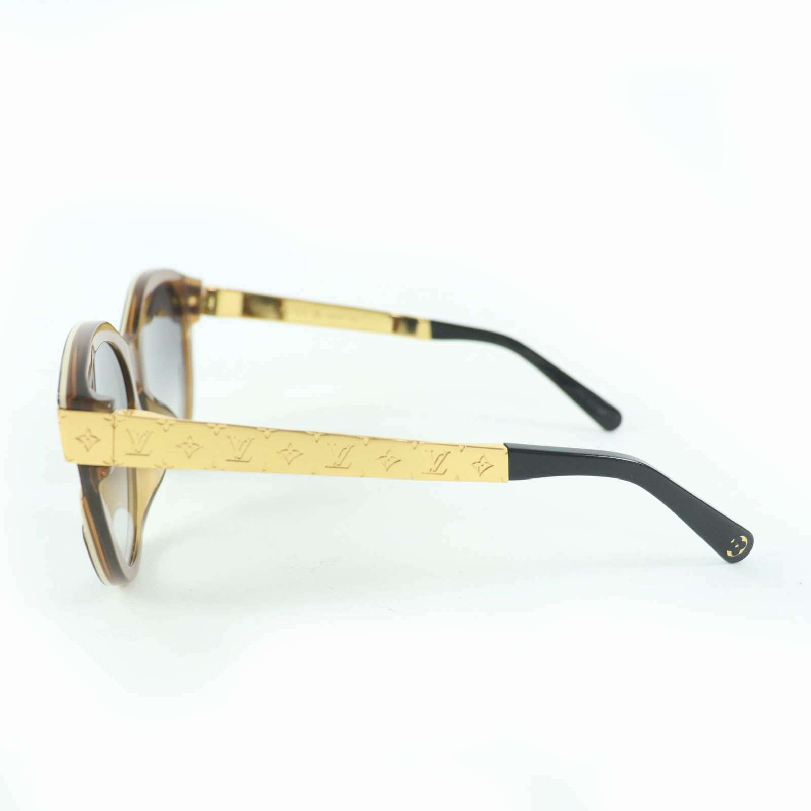  LOUIS VUITTON ルイヴィトン 製 Z 1857 E プティスプソン キャットアイ サングラス ブラック ゴールド 57 18 140 デモレンズ 箱 保存袋 ケース付き イタリア製 レディース サングラス 小物