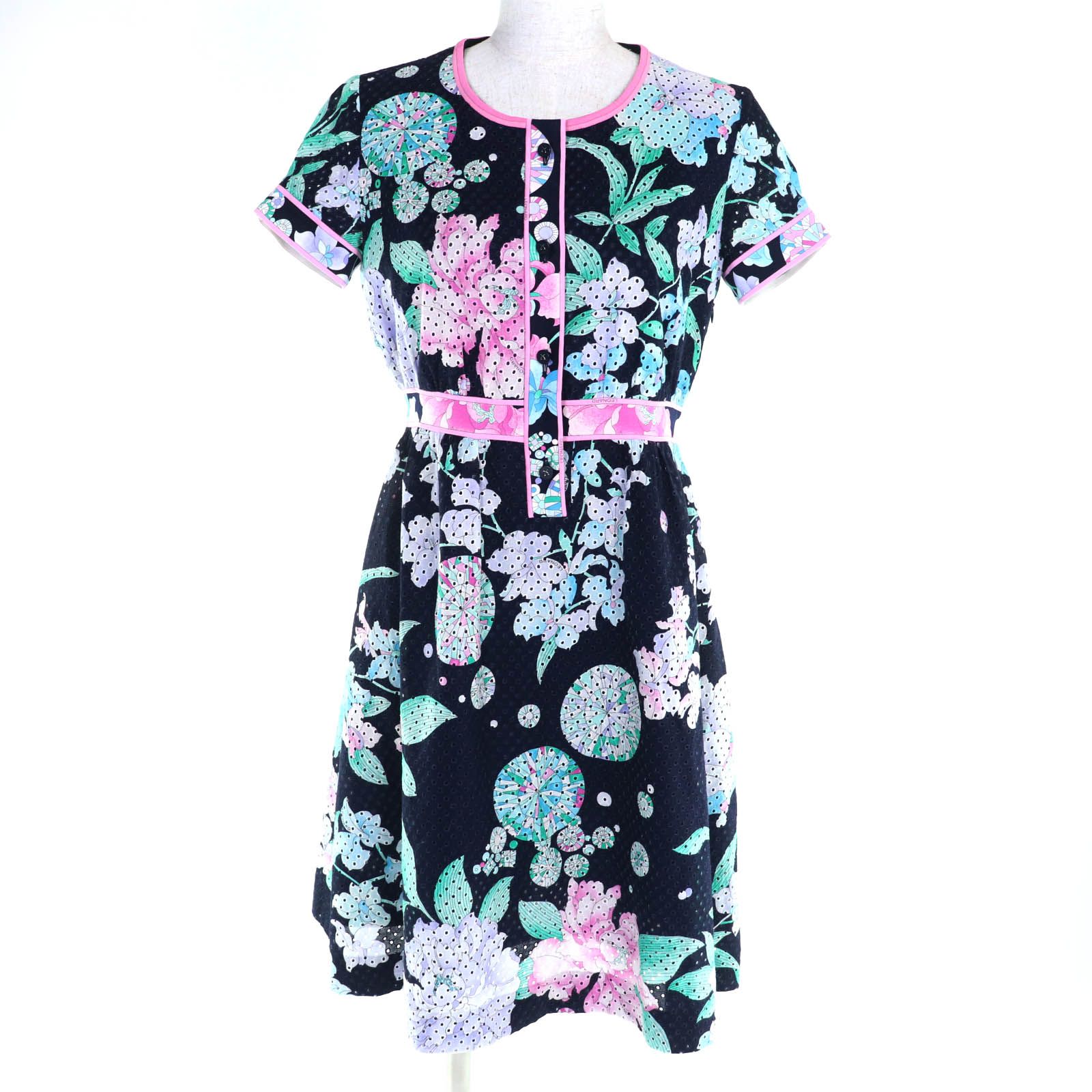 美品◇LEONARD レオナール 0330812 コットン100％ ロゴボタン付き