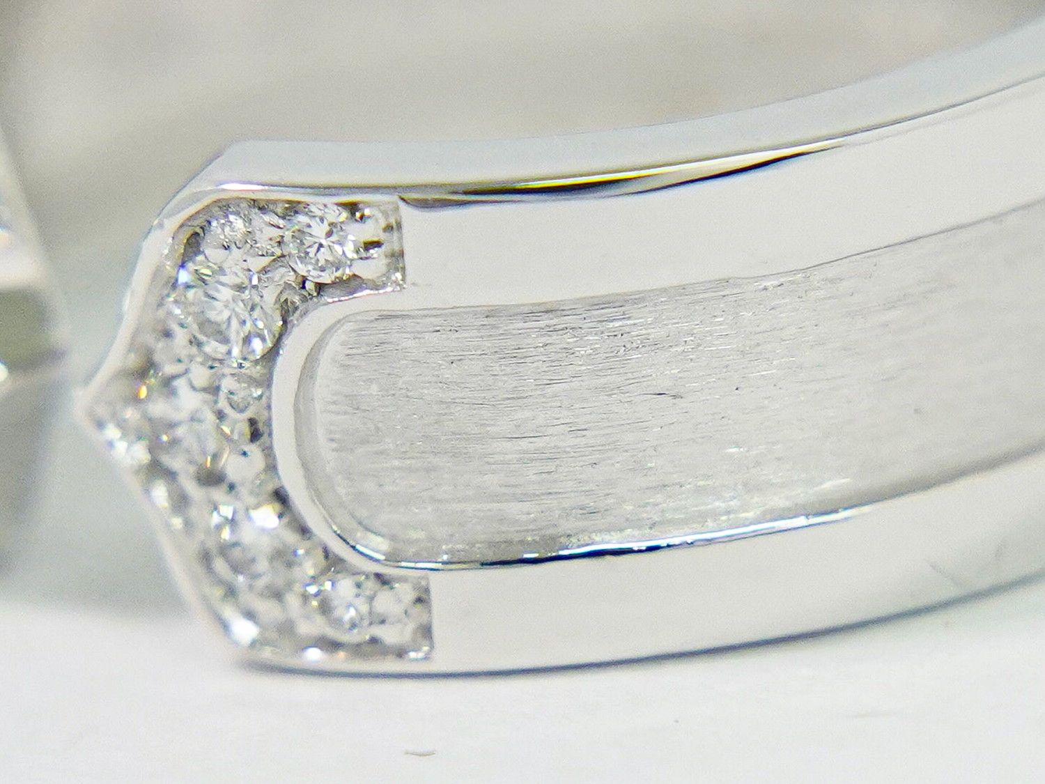 本物 カルティエ Cartier 2C ダイヤモンド 750 WG リング 指輪 49 8.5