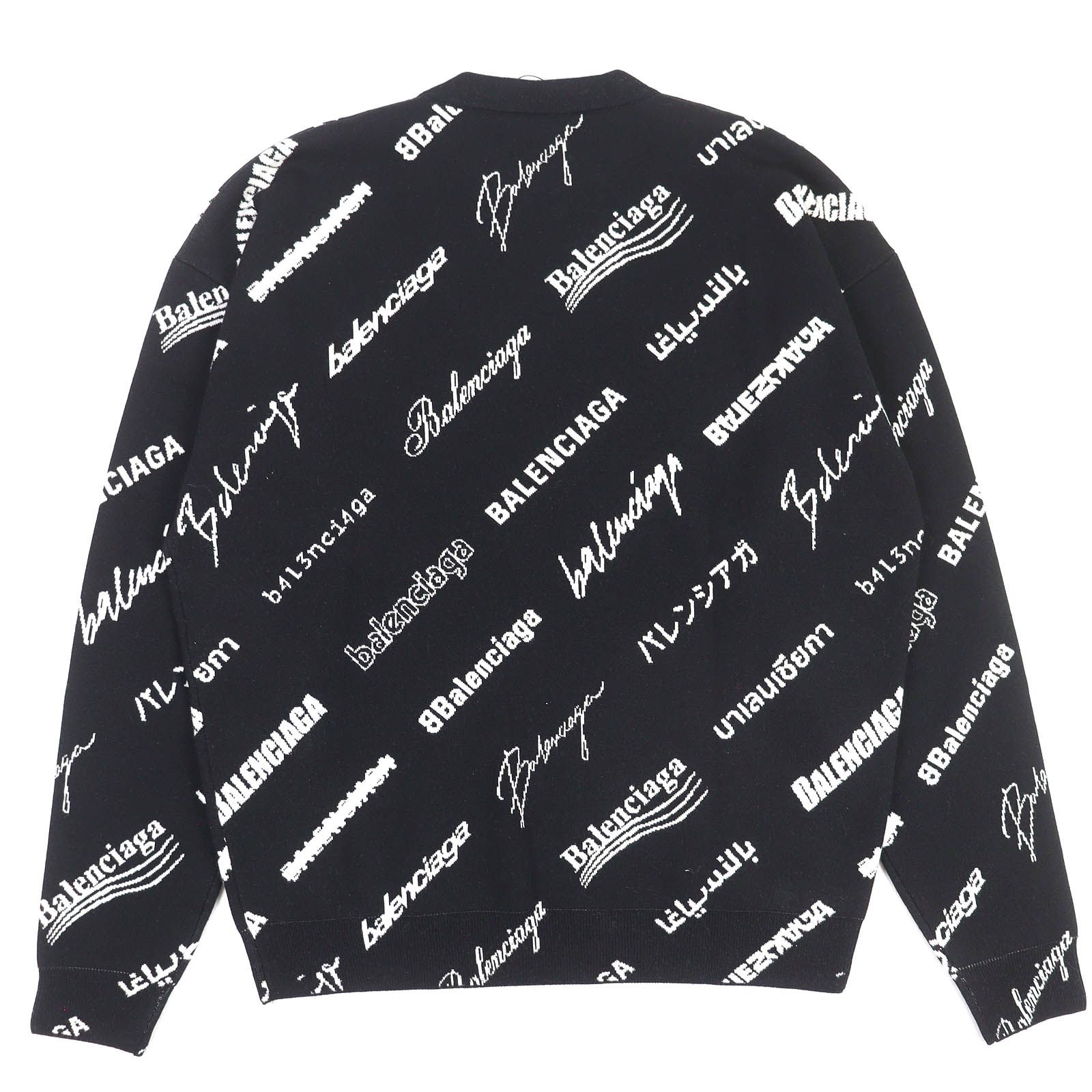 未使用品△BALENCIAGA バレンシアガ 23SS 724858 ウール ロゴ総柄