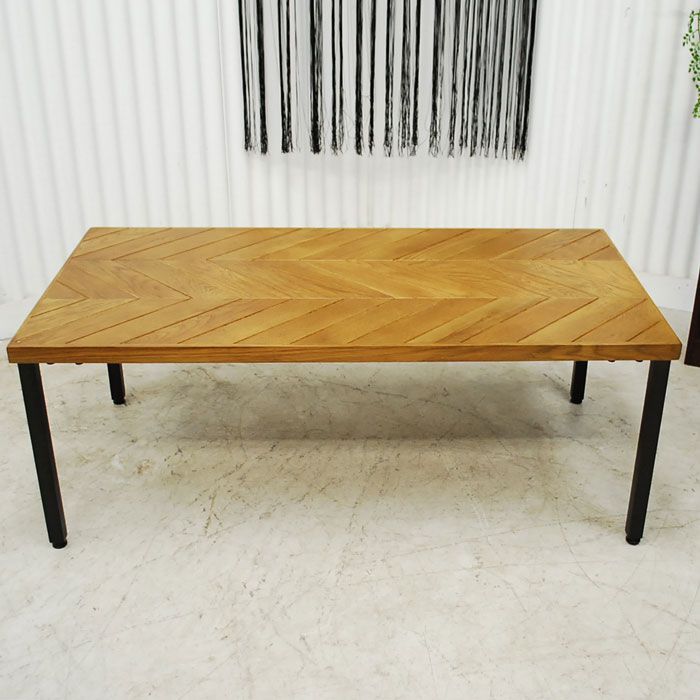 アウトレット 現品限り 一部 インダストリアル調 ヘリンボーンデザイン コーヒーセンターテーブル アシンメトリー 220411 ジプシーCT