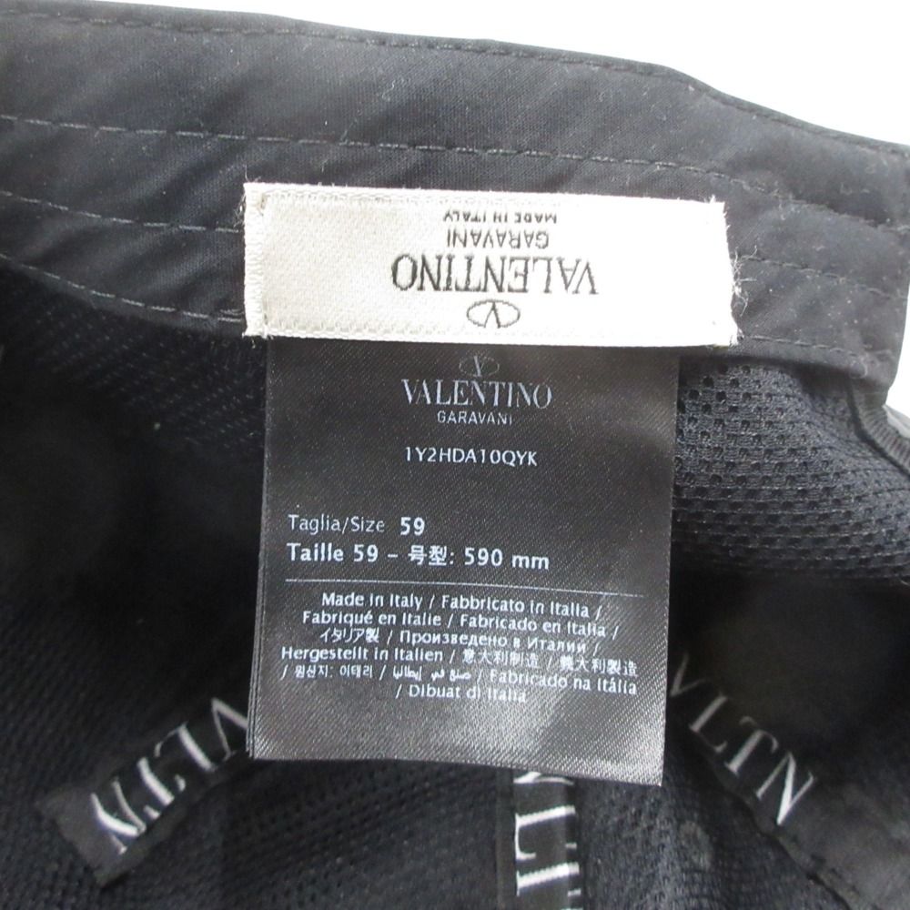  22 AW ヴァアレンティノ ガラヴァーニ ベースボール キャップ 帽子 サイズ59 黒 メンズ レディース 古着 その他 キャップ