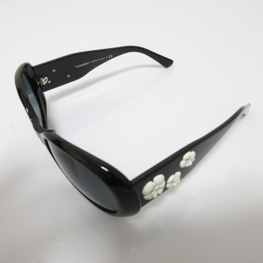 CHANEL シャネル カメリアモチーフ サングラス 5113-A ブラックフレーム レディース 古着