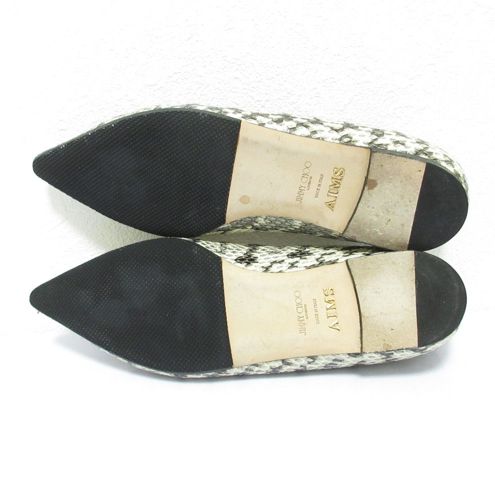 良品 JIMMY CHOO ジミーチュウ パイソンレザー ポインテッドトゥ
