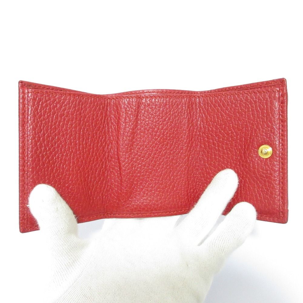 良品 GUCCI グッチ GGマーモント レザー コンパクトウォレット 三