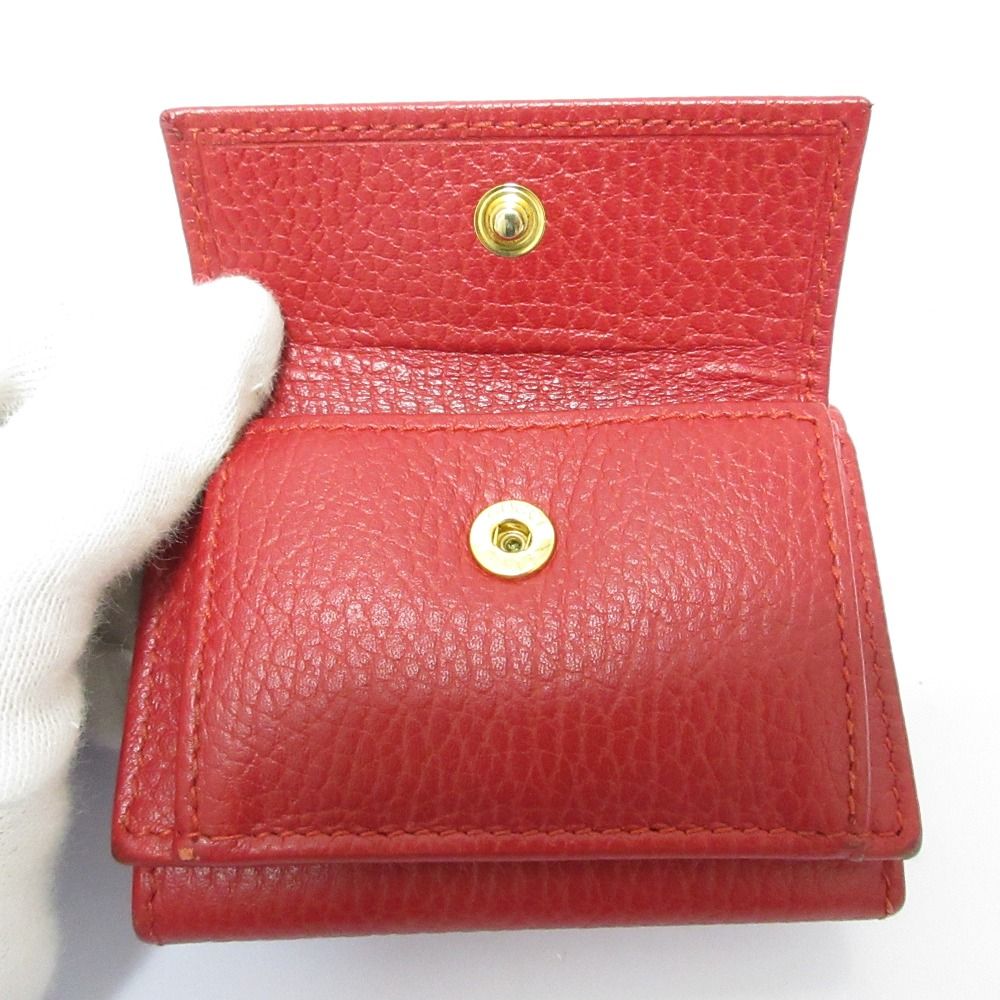 良品 GUCCI グッチ GGマーモント レザー コンパクトウォレット 三