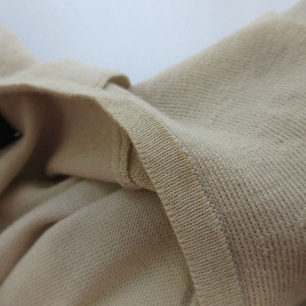  Drawer ドゥロワー 18 G ウール フリルクルーネック ショートスリーブ ニットブラウス ピンクベージュ レディース 古着 五分袖 七分袖 ニット セーター