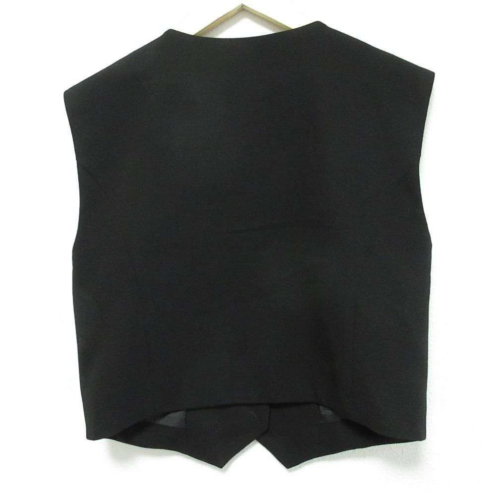 24 SS AMERI アメリ ウェーブ ショート ジレ ベスト サイズM ブラック レディース 古着