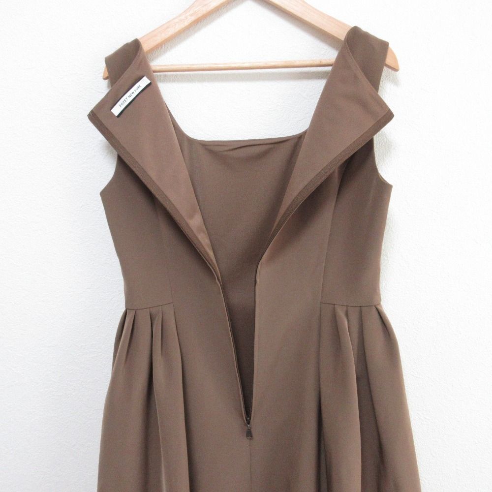FOXEY NEW YORK ノースリーブワンピース ブラウン FOXEY NEW YORK ブラウン ノースリーブ ワンピース - メルカリ