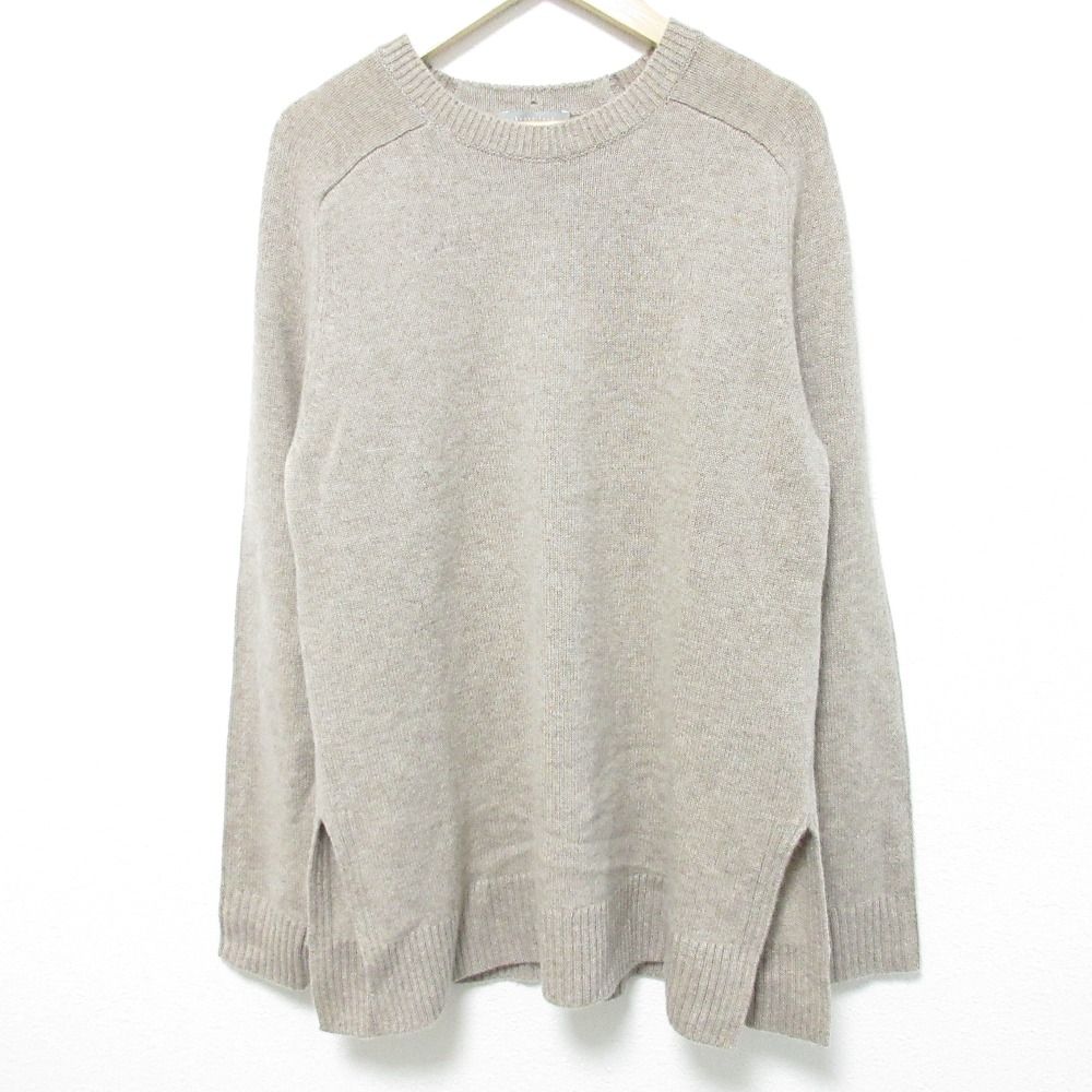 theory luxe セオリーリュクス カシミヤ クルーネック ニットセーター サイズ38 ベージュブラウン レディース 古着
