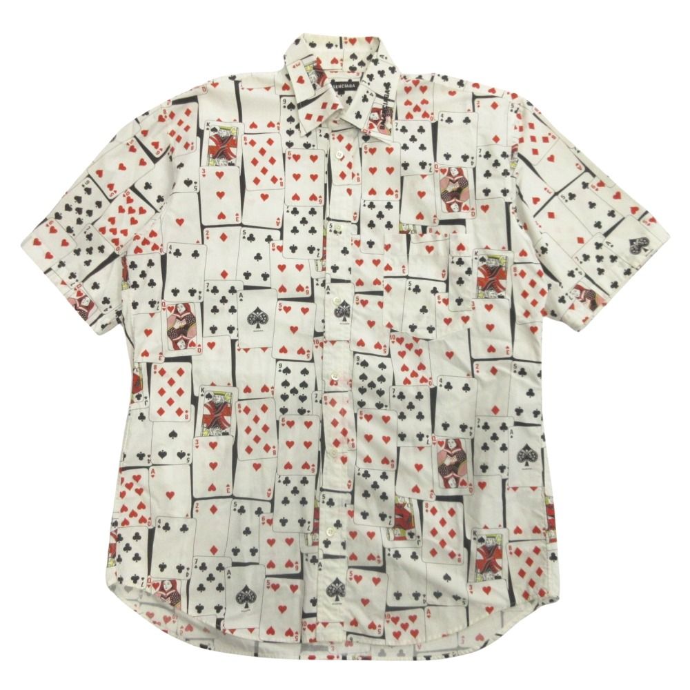 19 ss バレンシアガ トランプ S シャツ カットソー 半袖 37 白 ホワイト×マルチ メンズ 古着