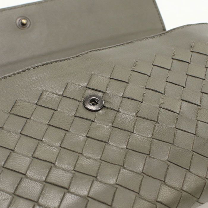  BOTTEGA VENETA ボッテガ ヴェネタ ラージ フラップウォレット イントレチャート 長財布二折 ラムスキン レディース 長財布 小物