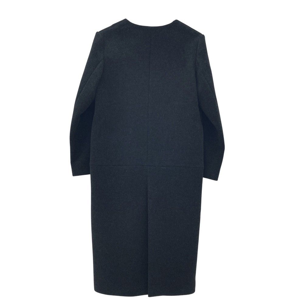 ボーダーズアットバルコニー ウール カシミヤブレンド ロング ノー コート BD 1921-3 A-31 サイズ38 グレー レディース 古着