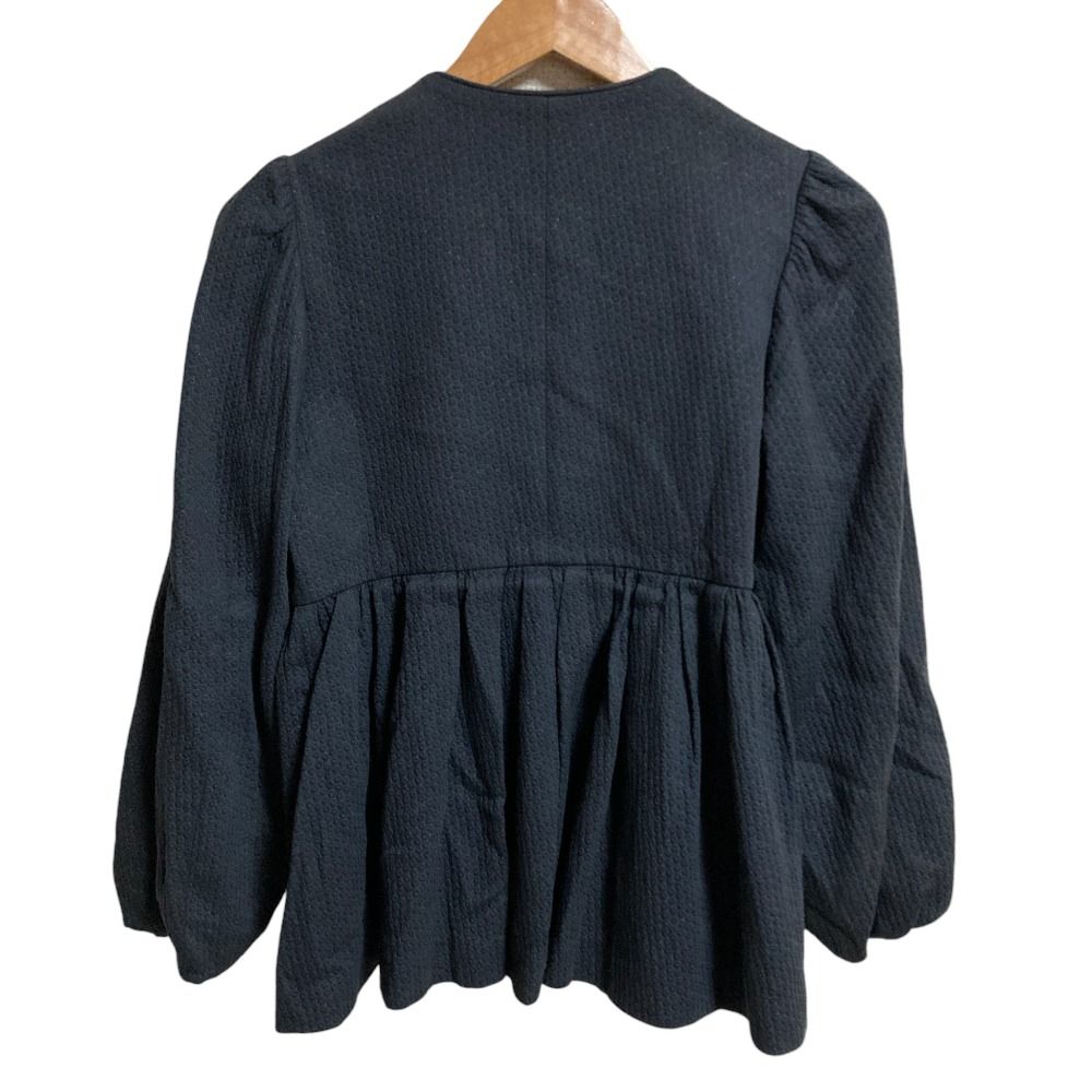 23 SS collection トゥモローランド ポワンピケ ペプラムジャケット サイズ36 ネイビー レディース 古着