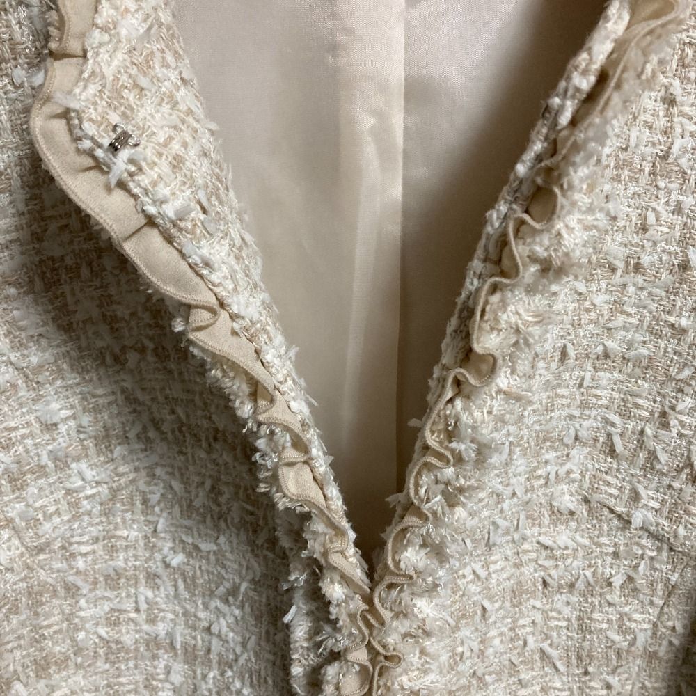 美品 M'S GRACY エムズグレイシー リボンツイード フリルジャケット