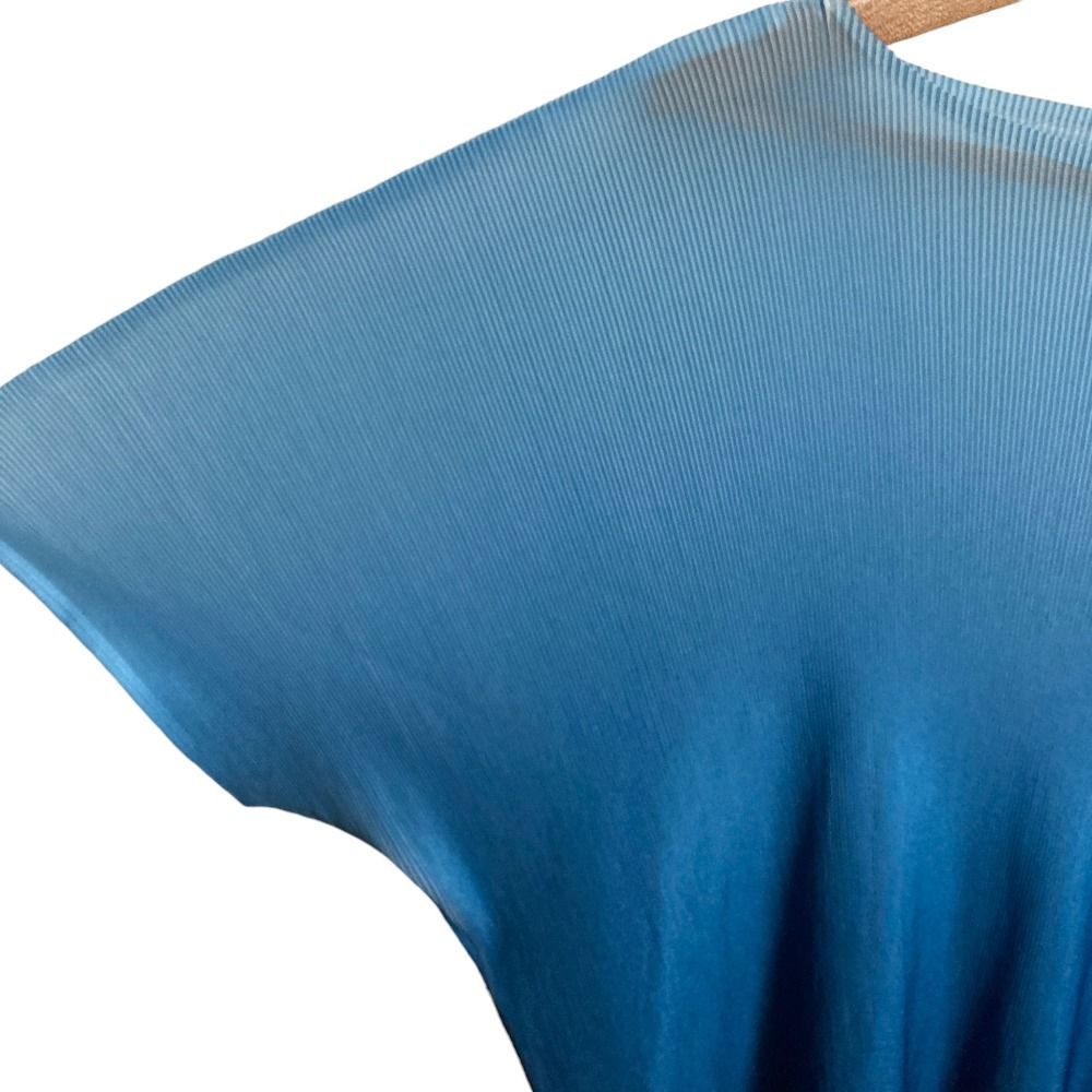 【美品】プリーツプリーズ サークル バルーン カットソー グラデーション ブルー 美品】プリーツプリーズ サークル バルーン カットソー グラデーション