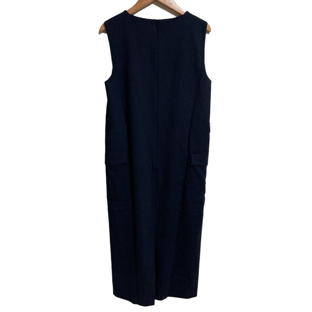 WEEKEND MAX MARA ウィークエンドマックスマーラ ベルト付き ノースリーブ ロングワンピース サイズ38 ネイビー レディース 古着