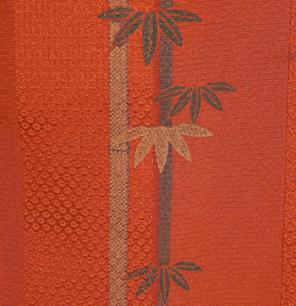  の特売品 秋冬用 和装コート 道行コート 袷 正絹 赤茶 濃茶 縞 竹笹 SSサイズ A 5326 レディース シルク ギフト 羽織 着物 浴衣