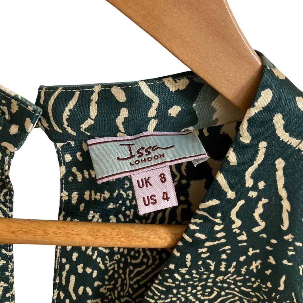 美品 ISSA LONDON イッサロンドン シルク100％ プリント ノースリーブ