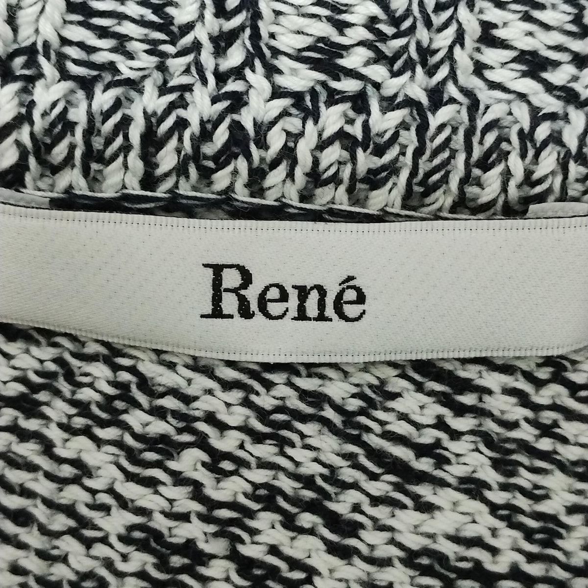 Rene(ルネ) カーディガン サイズ36 S レディース美品 - 白×ネイビー