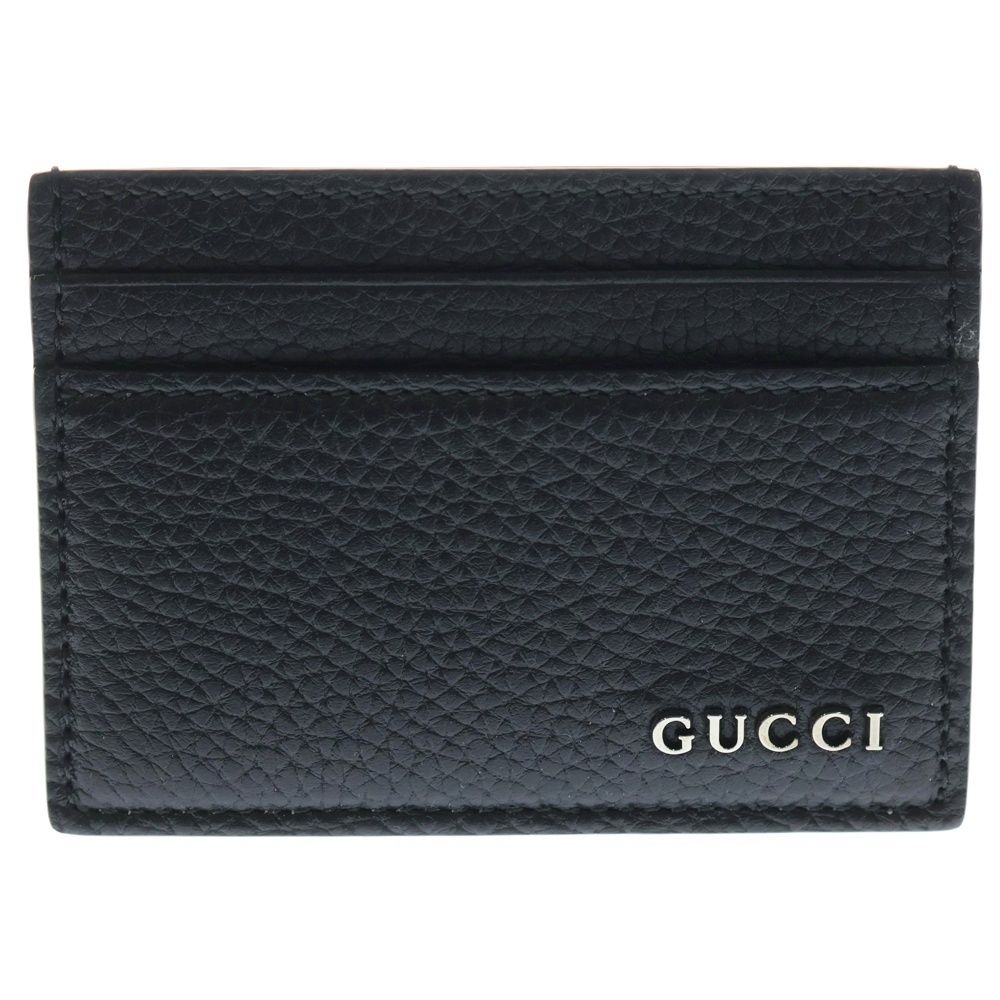 GUCCI グッチ ロゴ カードケース ブラック レザー 771157
