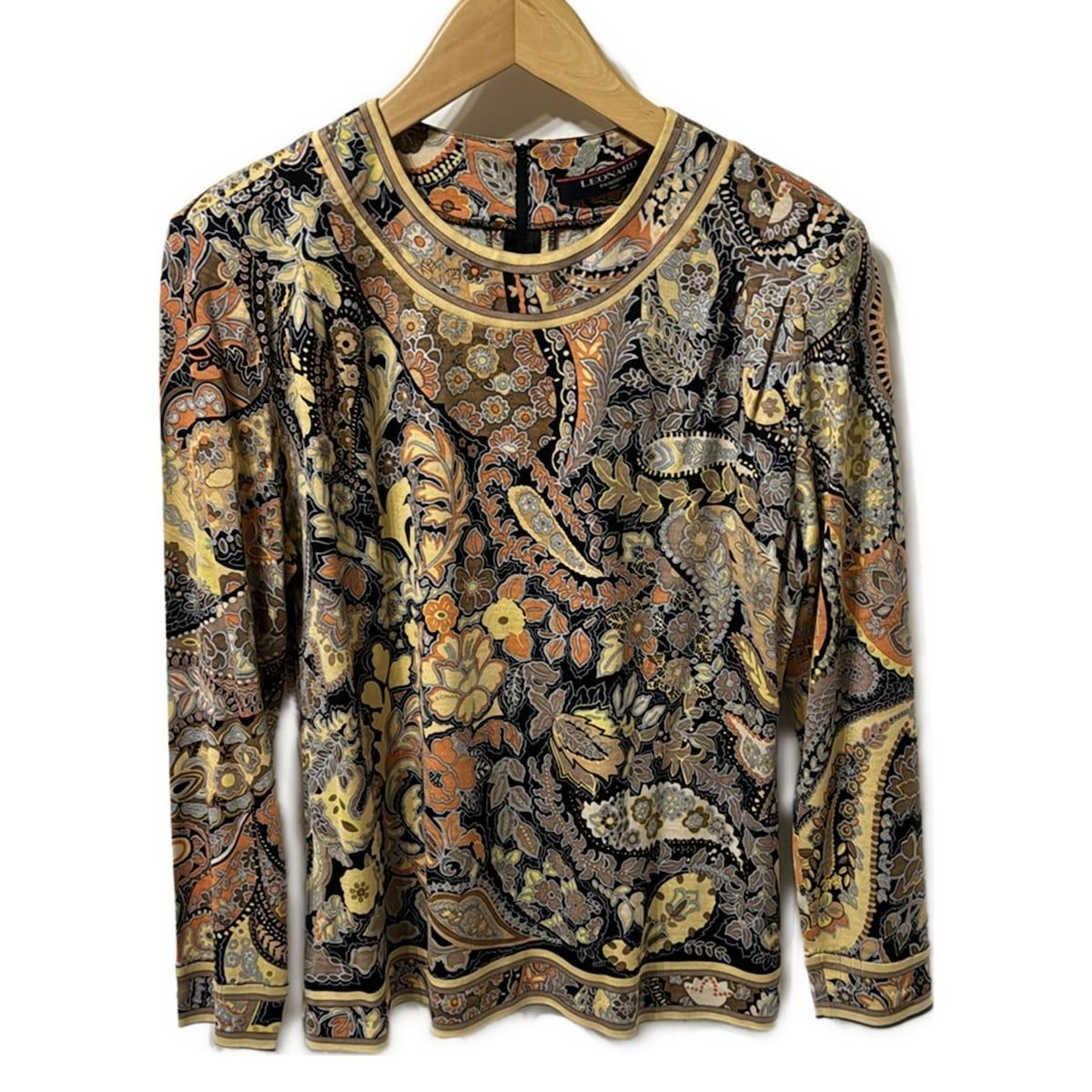 LEONARD(レオナール) 長袖カットソー サイズM レディース美品 - 黒