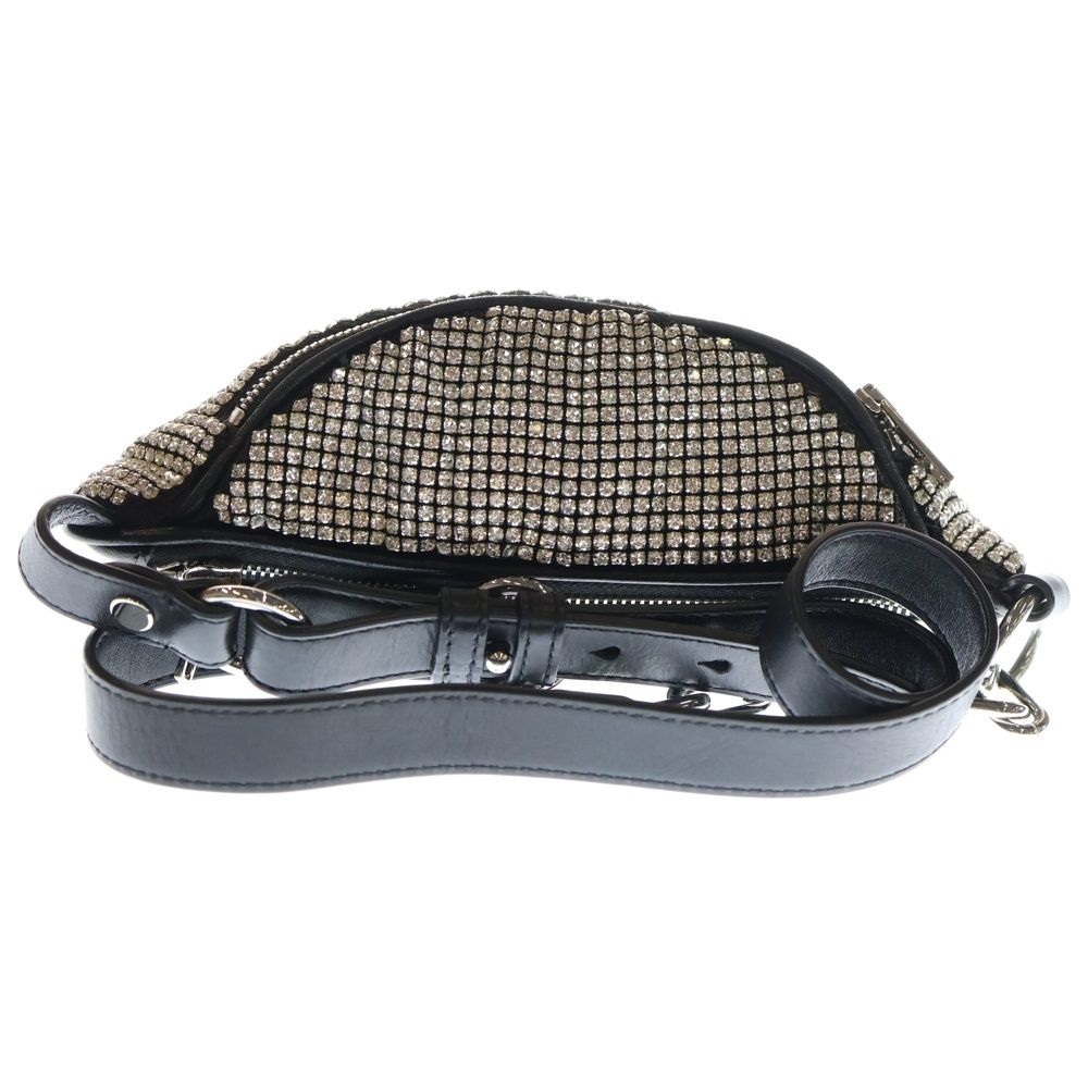 ALEXANDER WANG アレキサンダーワン アッティカレザー ラインストーン チェーン ショルダーバッグ ウエストバッグ ブラック ホワイト