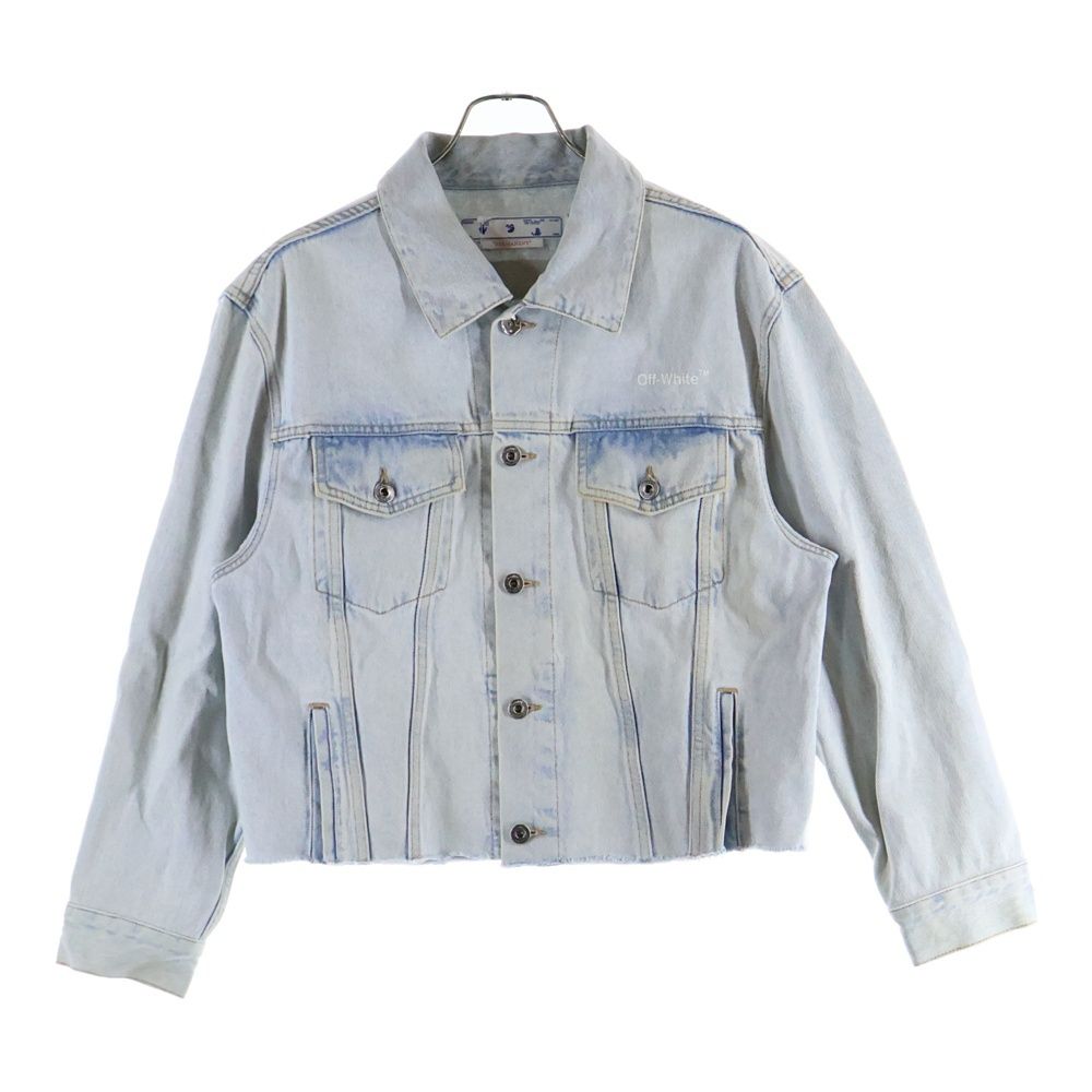 OFF WHITE オフホワイト フロントロゴ オーバーサイズ ペイント デニムジャケット インディゴ