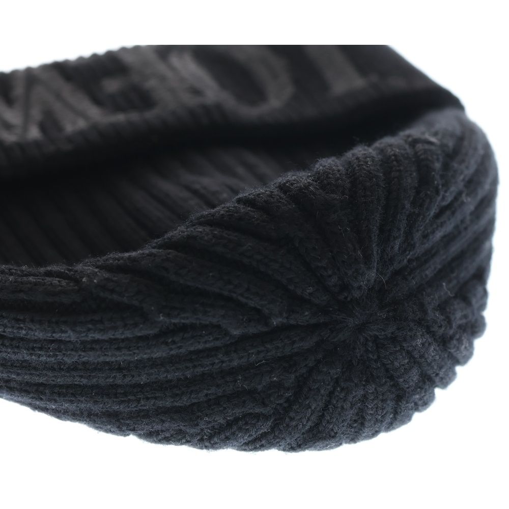 LOEWE (ロエベ) ロゴ刺繍 ニット帽 ビーニー ブラック F540257X23