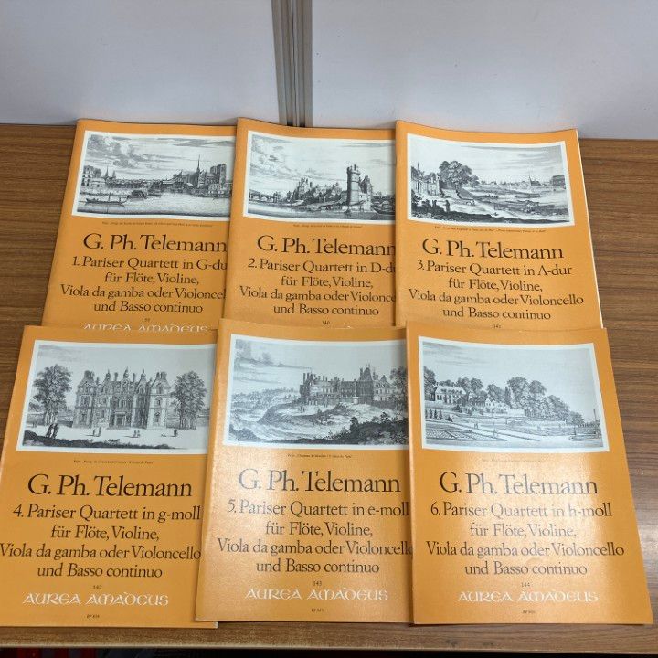 01 ! ゲオルク フィリップ テレマンの楽譜12冊セット 輸入楽譜 洋書 ドイツ語 クラシック フルート ヴィオラ バイオリン B