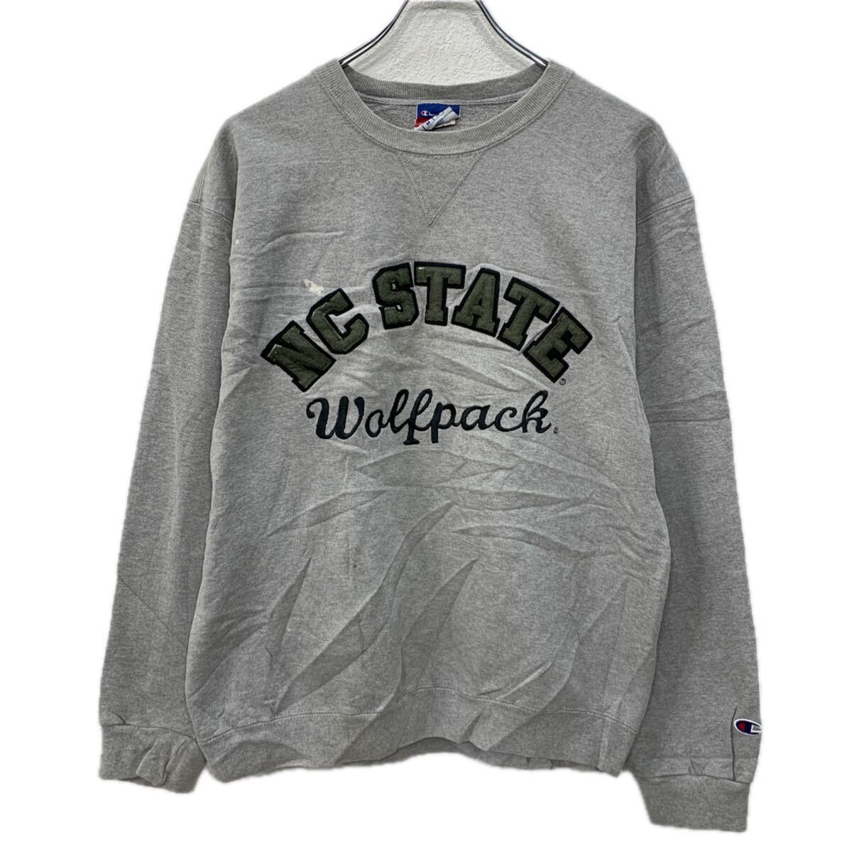 メキシコ製 Champion ロゴスウェット トレーナー M グレー カーキ