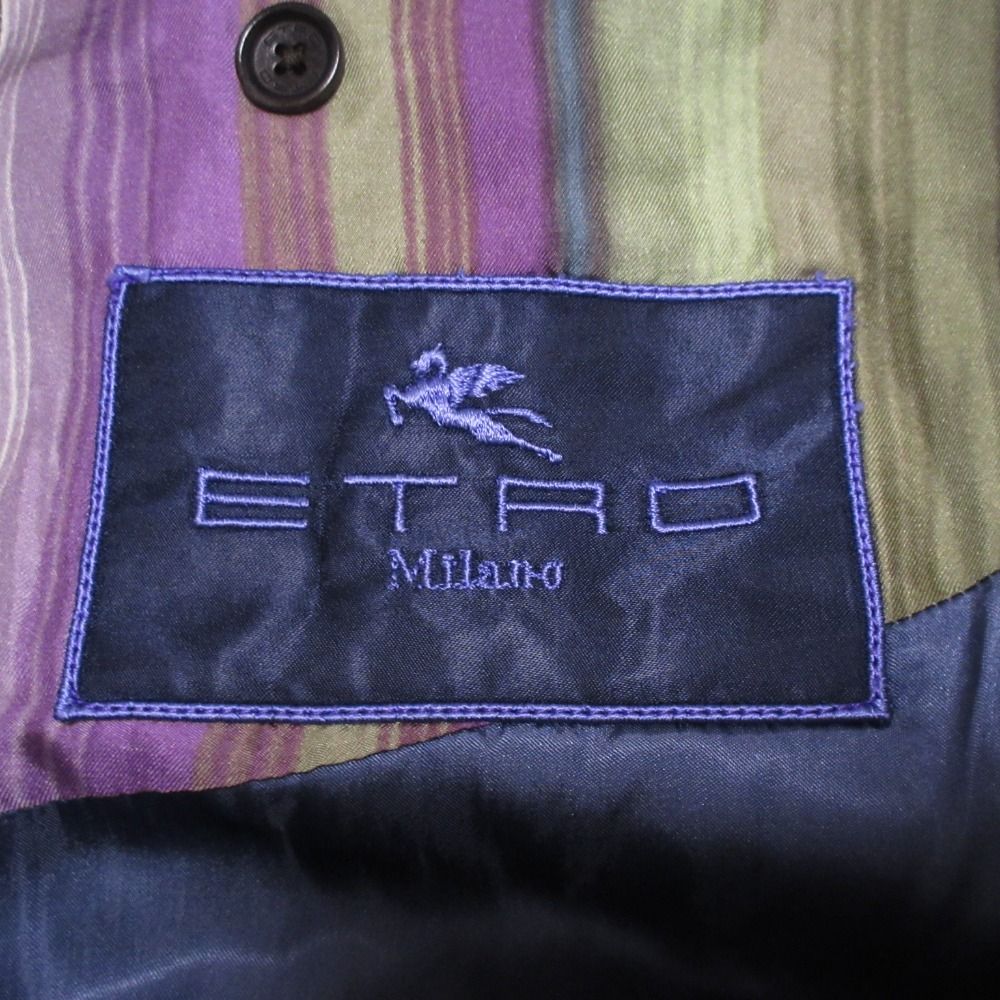 美品 クリーニング済 ETRO エトロ チェック柄 テーラードジャケット 