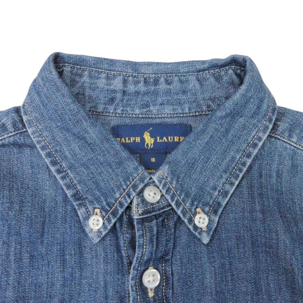 美品 RALPH LAUREN ラルフローレン デニム ボタンダウン シャツ