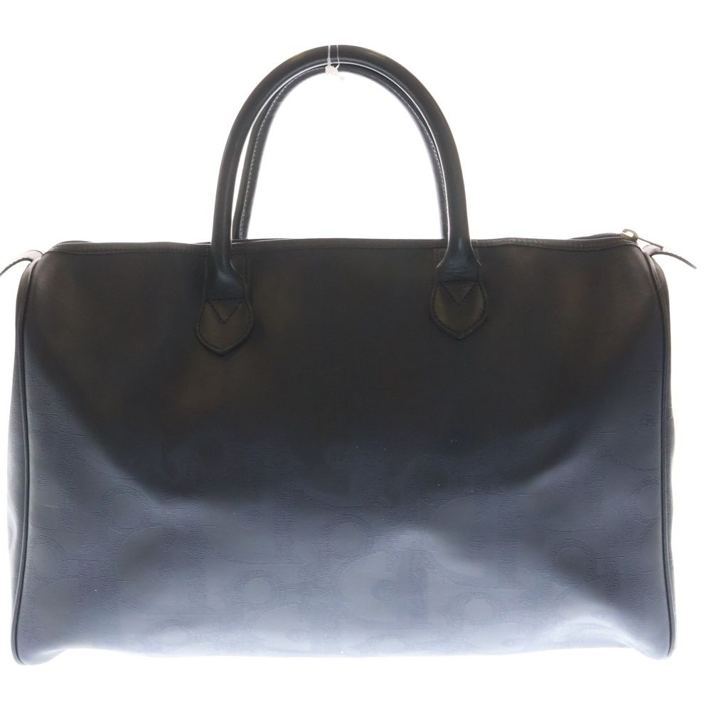 Christian Dior クリスチャンディオール フランス製 ロゴ金具 トロッターデザイン PVCコーティングキャンバス ボストンバッグ ネイビー