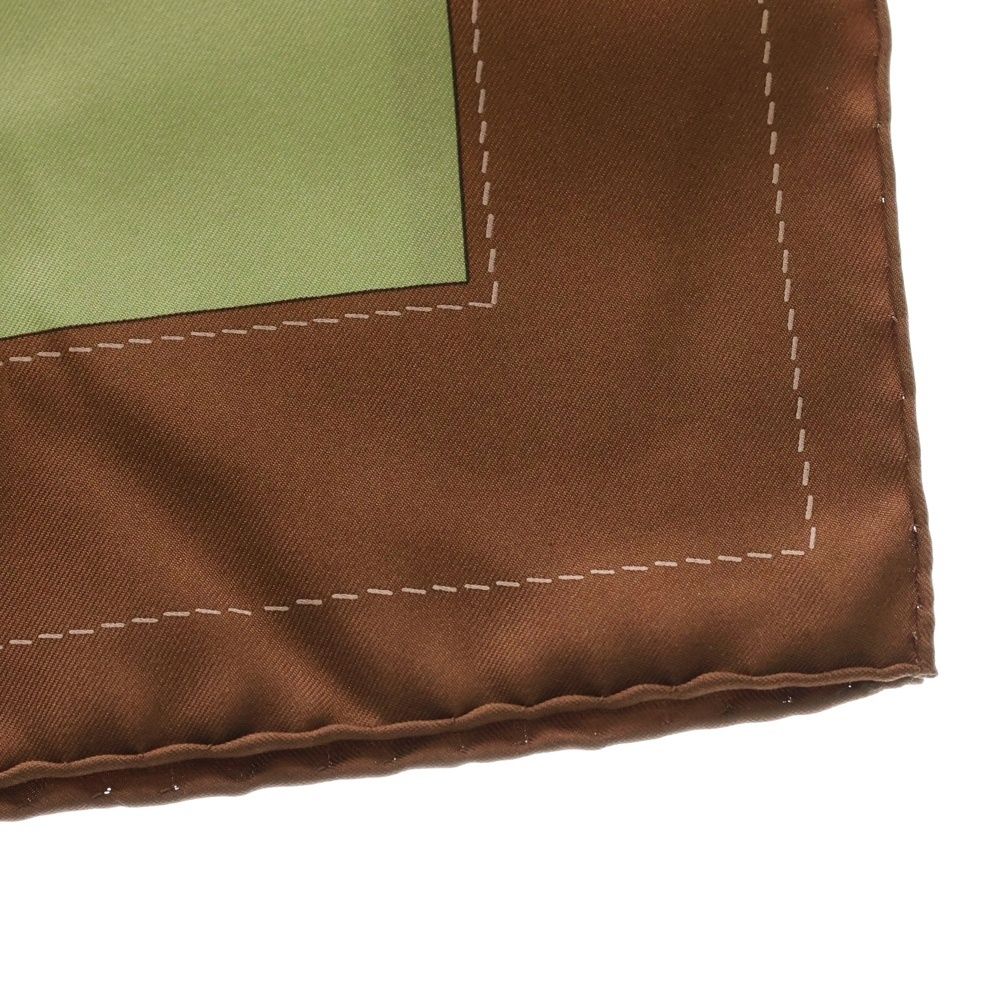 HERMES (エルメス) カレ90 シルクスカーフ グリーン×ブラウン - メルカリ
