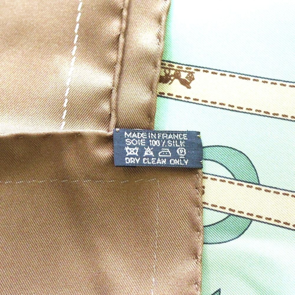 HERMES (エルメス) カレ90 シルクスカーフ グリーン×ブラウン - メルカリ