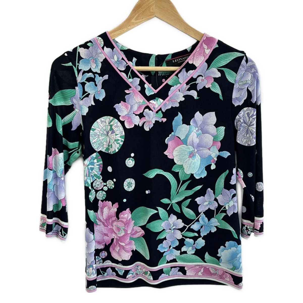 LEONARD(レオナール) 七分袖カットソー サイズ38 M レディース美品 LEONARD(レオナール) 七分袖カットソー サイズ38 M レディース美品