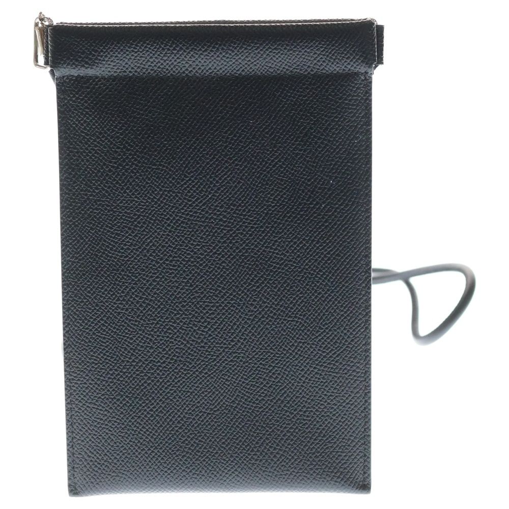 Maison Margiela 11 メゾンマルジェラ11 4ステッチ グレイニーレザー スマートフォンフォルダー ショルダーポーチ ブラック