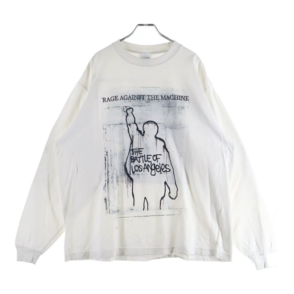 VINTAGE ヴィンテージ 90 00 s RAGE AGAINST THE MACHINE BATLE OF LOS ANGELES BOOTLEG L レイジアゲインストザマシーン ブートレグ ロンT 長袖カットソー ホワイト
