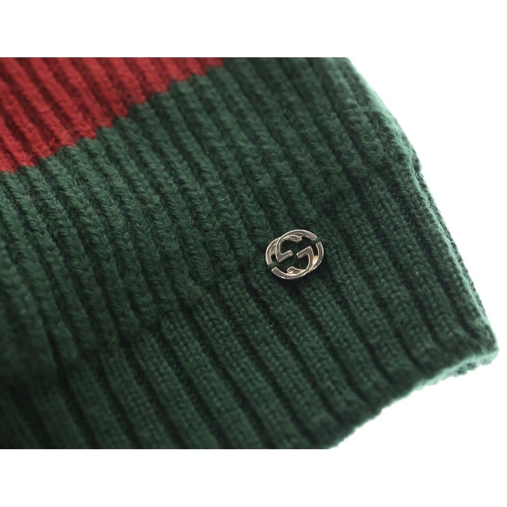 GUCCI 黒 ニット帽 グリーン赤ストライプ GUCCI ニット帽 グリーンと赤のストライプ｜Yahoo!フリマ（旧PayPay
