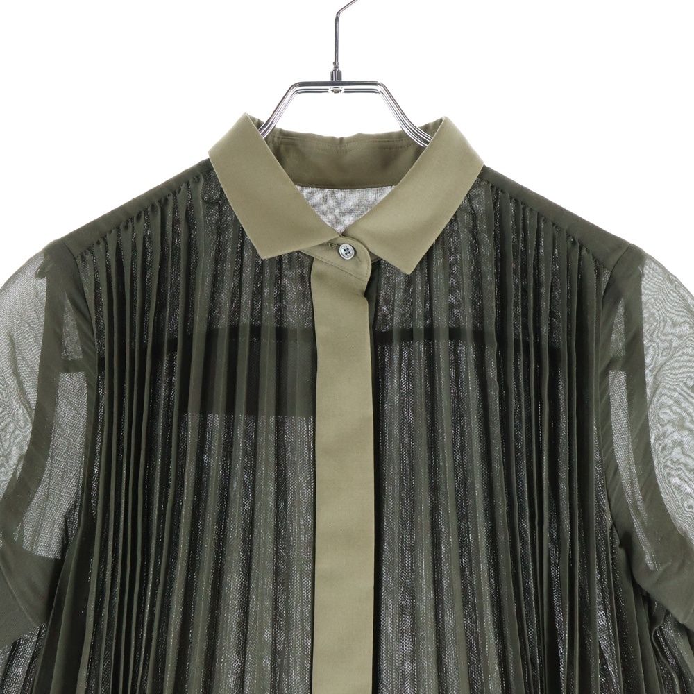 Sacai (サカイ) 22AW Suiting Mix Dress プリーツ加工 ドッキング 半袖